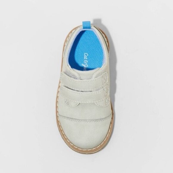 Cat & Jack Gunther Oxfords Dress Shoes Light Gray Easy On Baby Toddler Boys - Picture 2 of 5